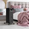 1500W Oil Filled Radiator Heater with Remote Control, Adjustable Thermostat, 24H Timer & 3 Modes, Portable Electric Space Heater for Home Office